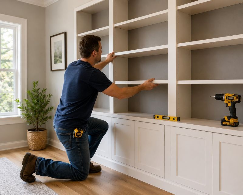 Built In Bookshelves Installation in Fairfax, VA