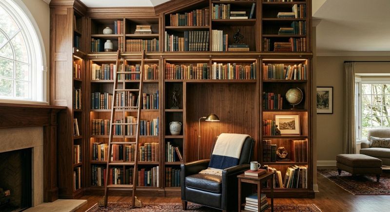 Custom Bookshelves Installation in Durham, NC