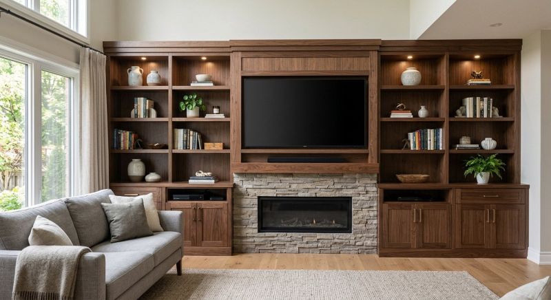 Fireplace Cabinet Installation in Fairfax, VA