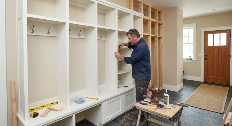 Mudroom Shelving Installation in Durham, NC